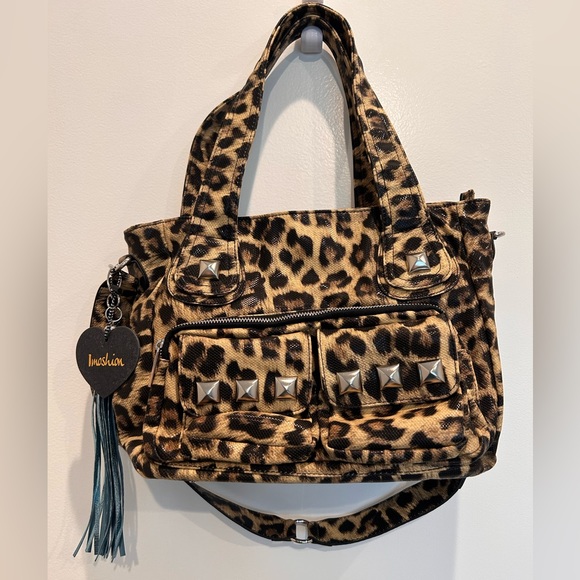 Imoshion Handbags - Imoshion Leopard Print Crossbody Bag with Studs designed by Kandee Johnson